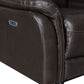 FORTUNA 3-PIECE LEATHER DUAL-RECLINING SET, COFFEE