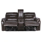 FORTUNA 3-PIECE LEATHER DUAL-RECLINING SET, COFFEE