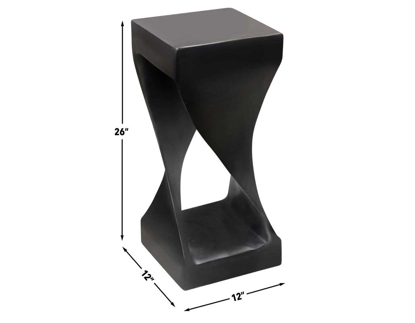 Solana Solid Wood Accent Table, Black Finish