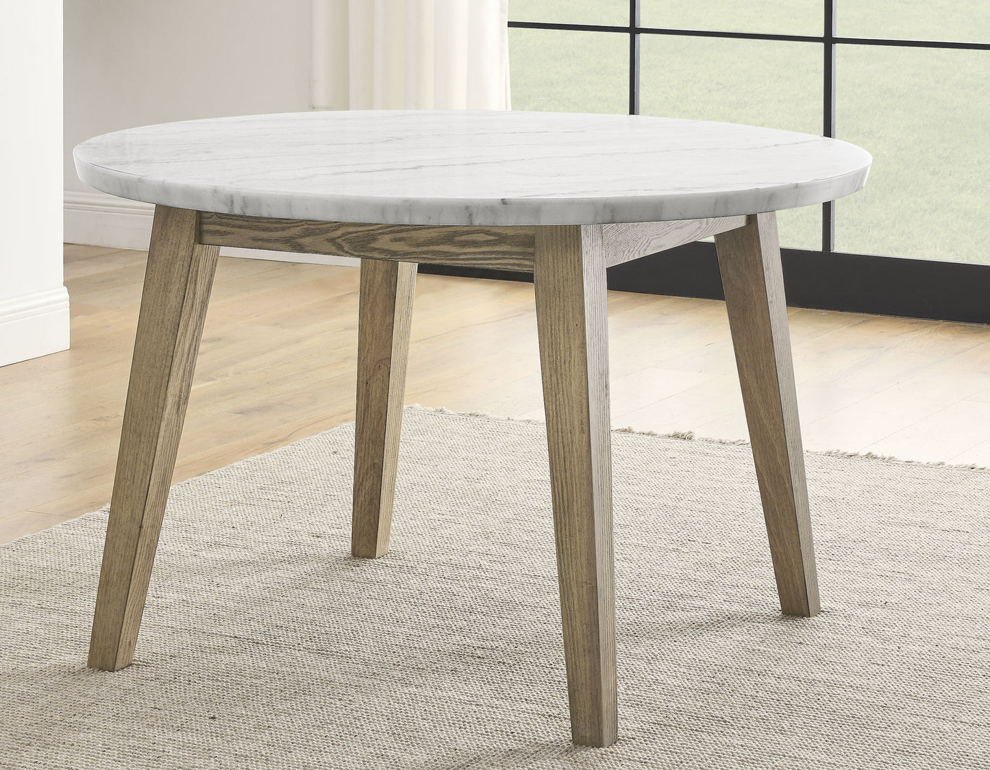 Vida 48" Round White Marble Dining Table