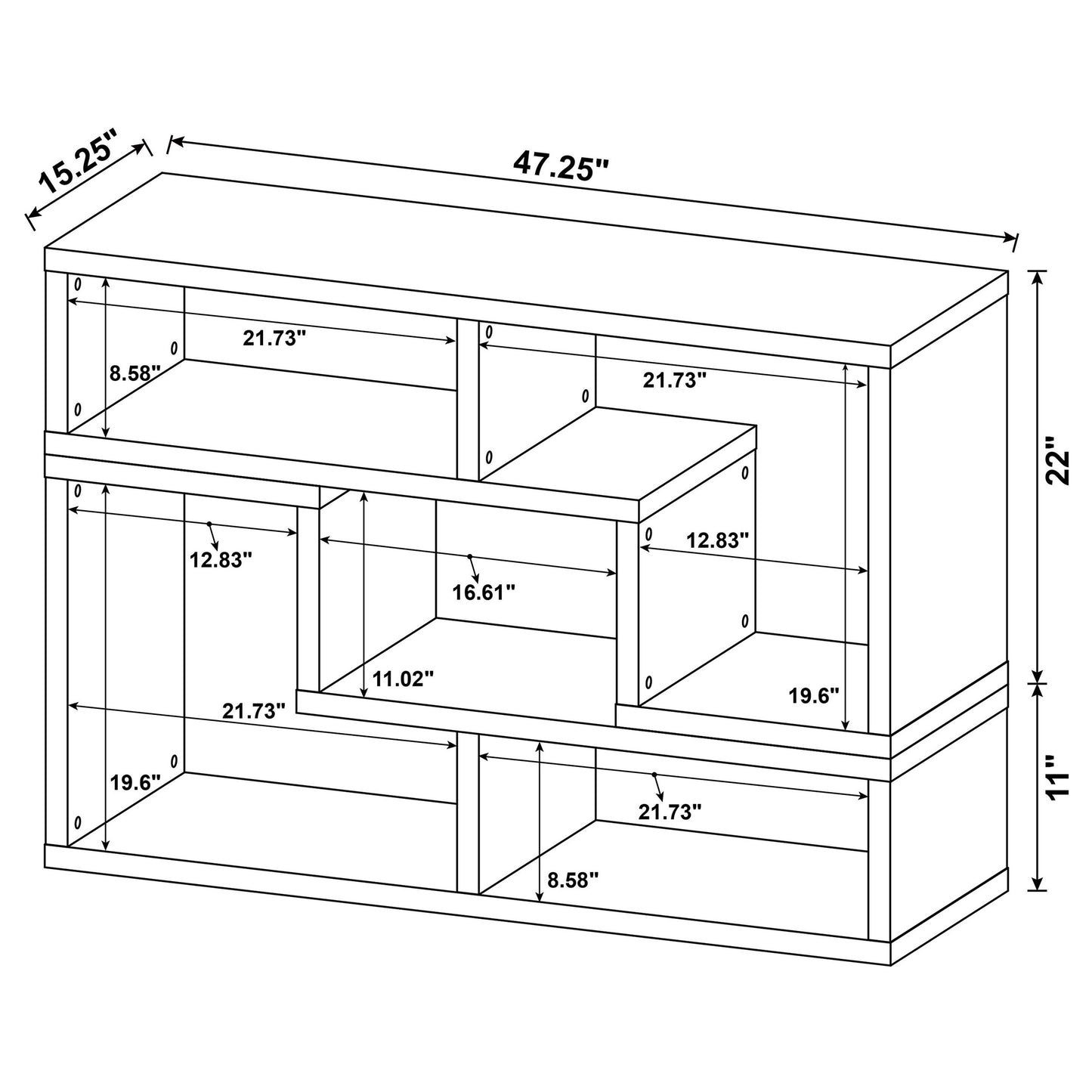 Velma Multipurpose TV Stand and Bookshelf White