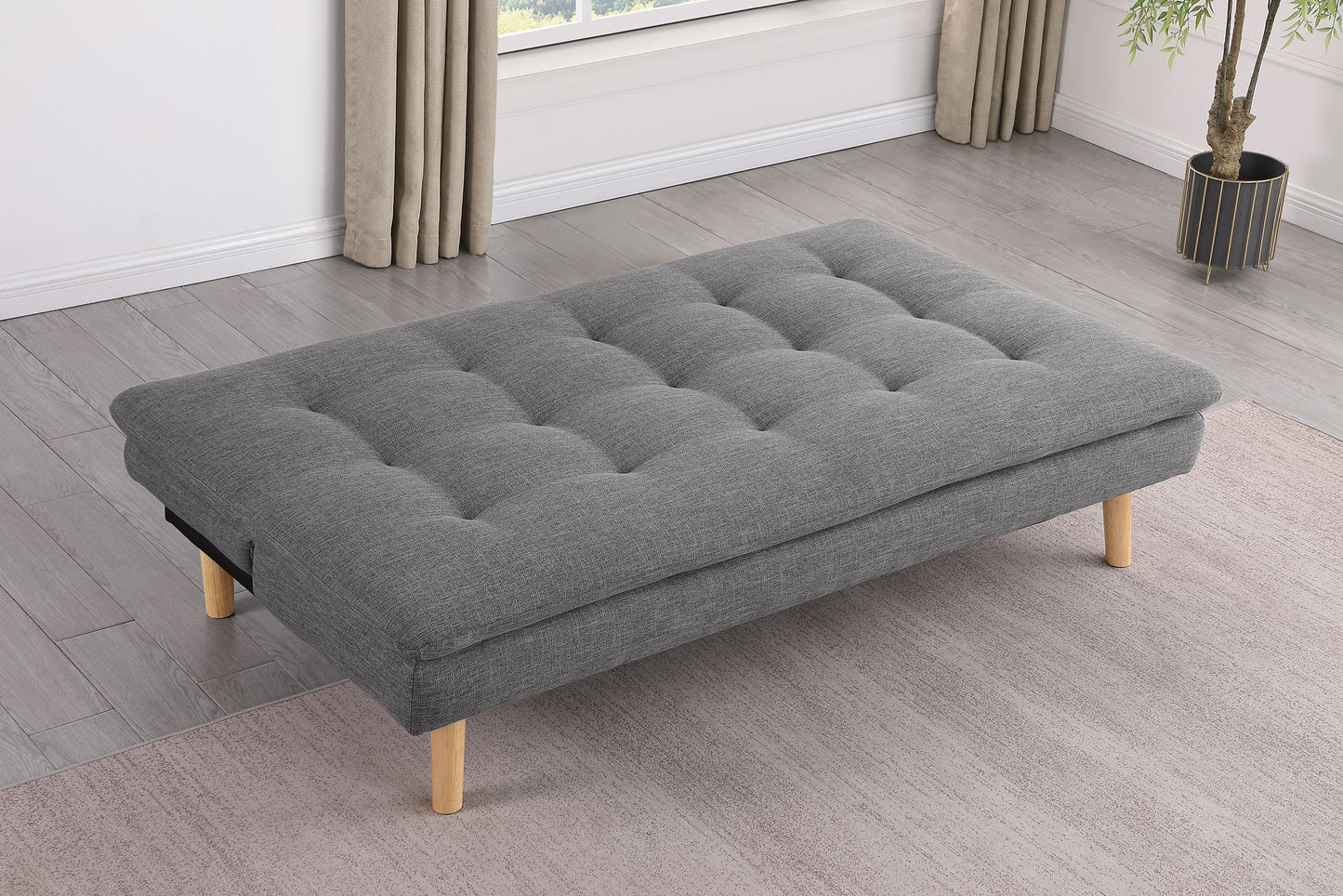 Scout Upholstered Tufted Convertible Sofa Bed Grey