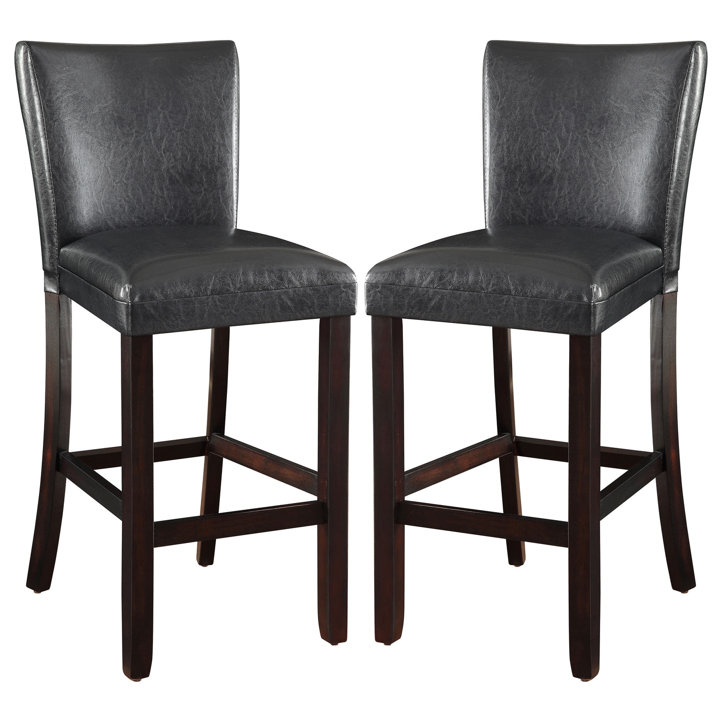 Alberton Leatherette Upholstered Bar Chair Black (Set of 2)