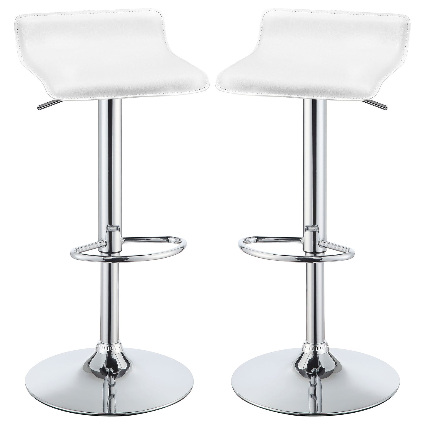 Bidwell Upholstered Adjustable Bar Stool White (Set of 2)