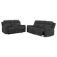 Brentwood 2-piece Upholstered Reclining Sofa Set Charcoal