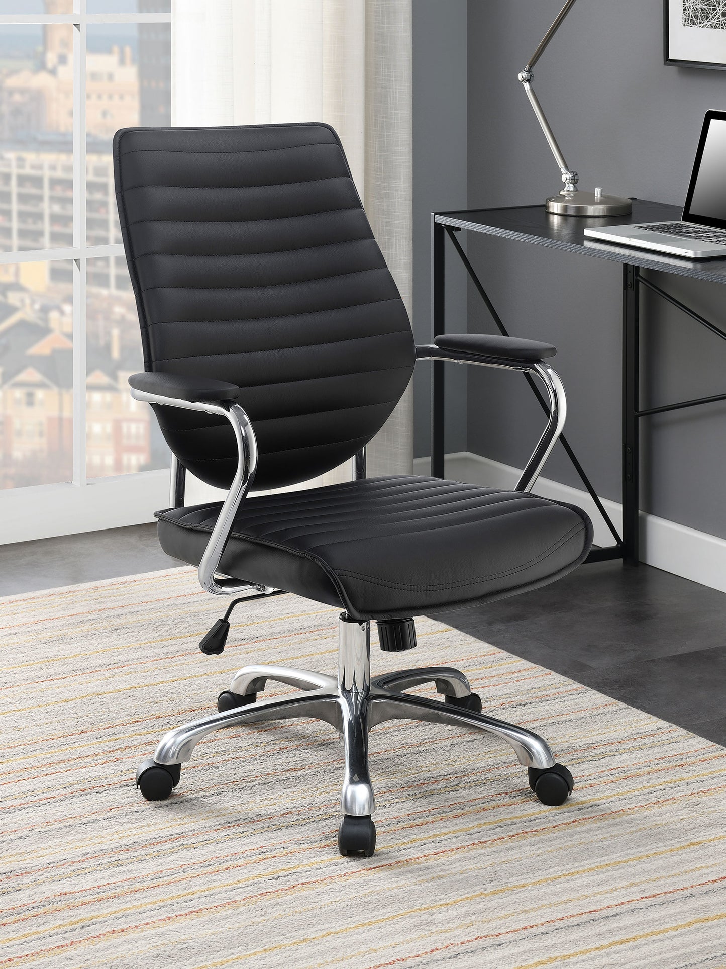 Chase Upholstered Adjustable Home Office Desk Chair Black