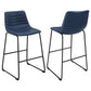 Zuni Faux Leather Upholstered Counter Chair Blue (Set of 2)