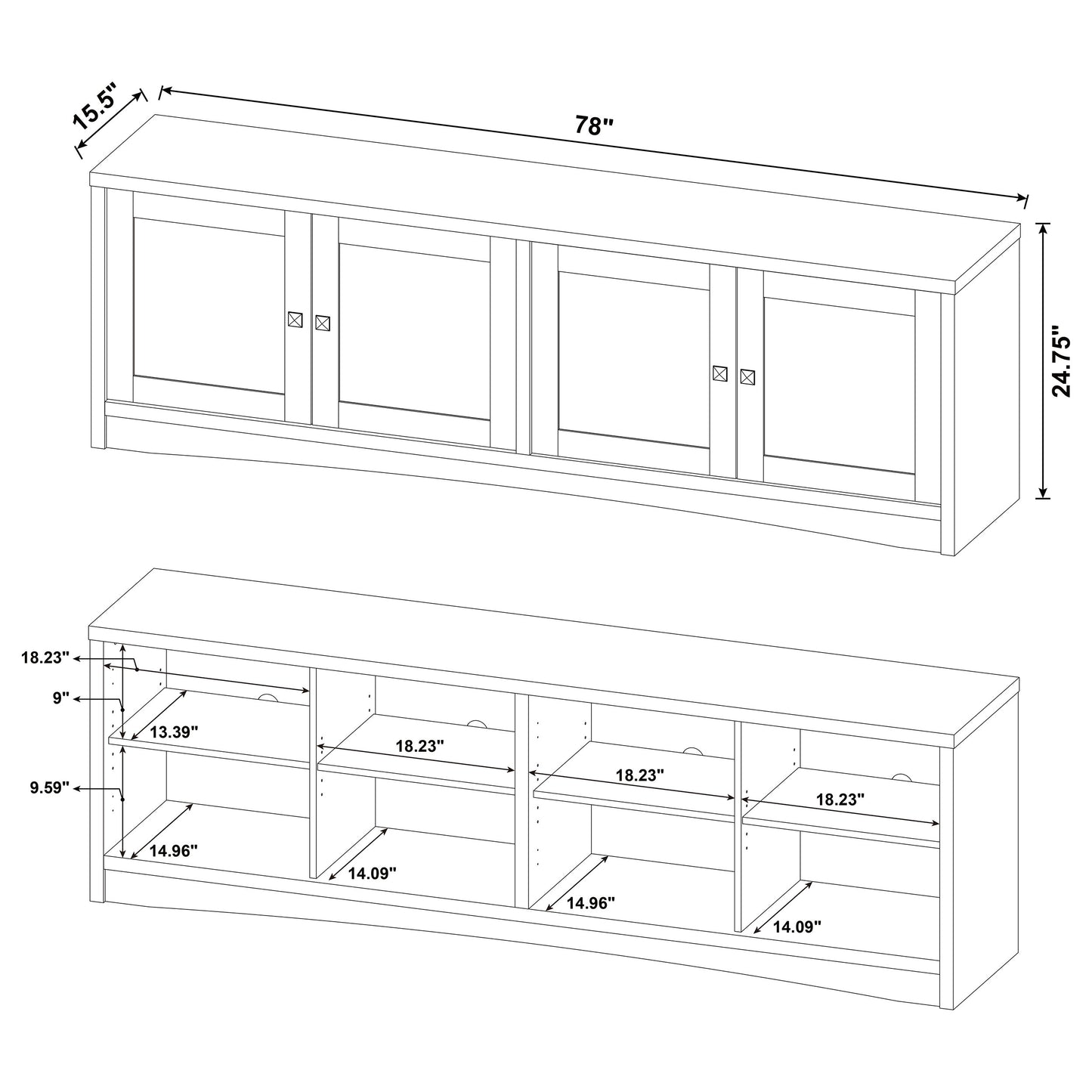 Laughlin 4-door Engineered Wood 78-inch TV Stand White