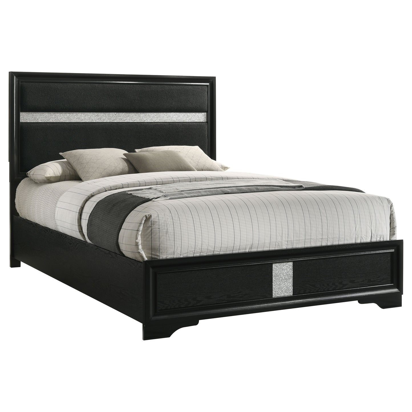 Miranda 54-inch Upholstered Full Panel Bed Black