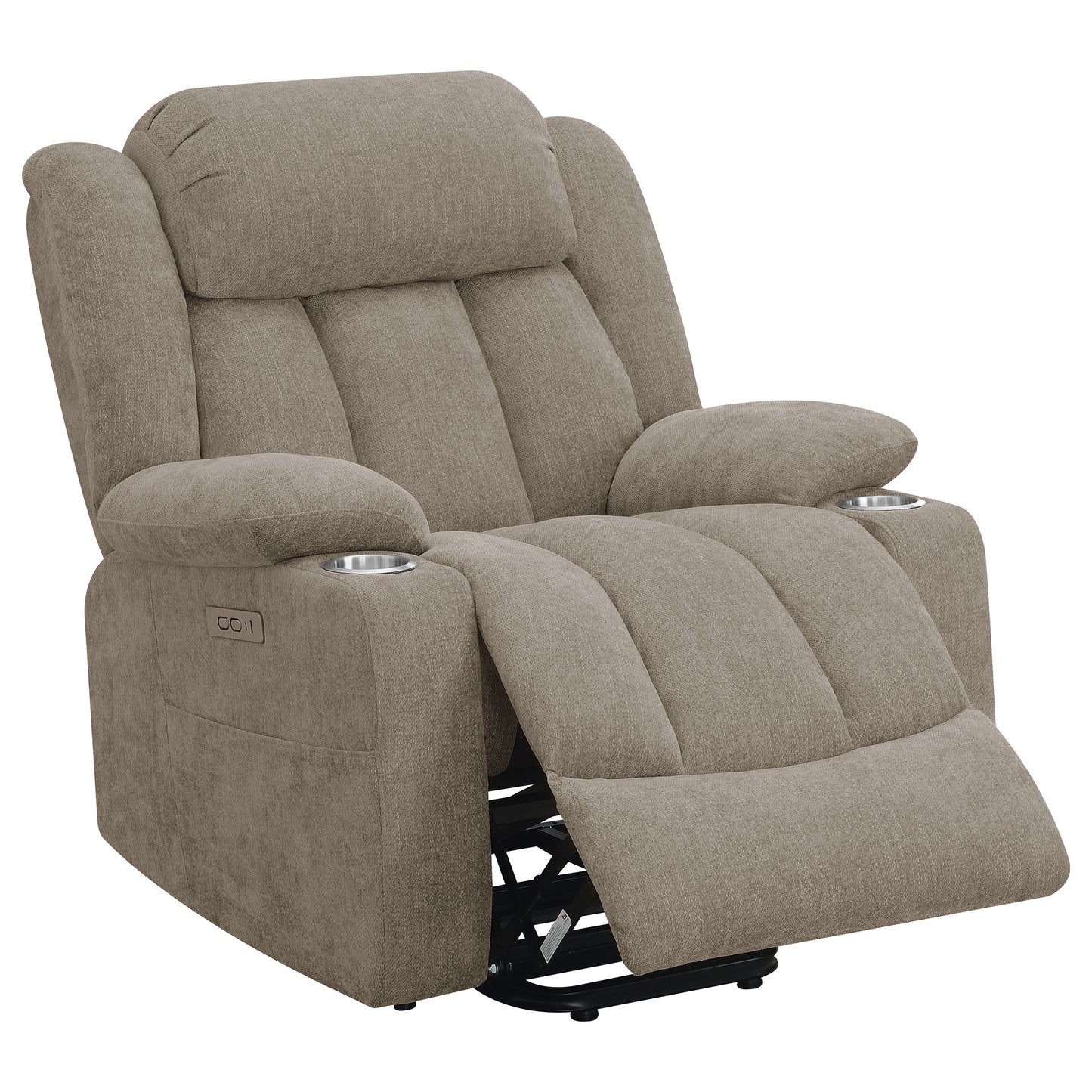 Houston Upholstered Power Lift Recliner Chair Camel