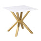 Visalia Faux Marble Top Stainless Steel End Table Gold