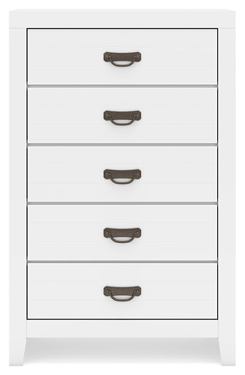 Binterglen Twin Panel Bed with Mirrored Dresser, Chest and Nightstand