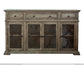 Console w/ 4 Glass Doors w/3 Drawers