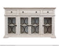 Console w/4 Glass Doors & 3 Drawers