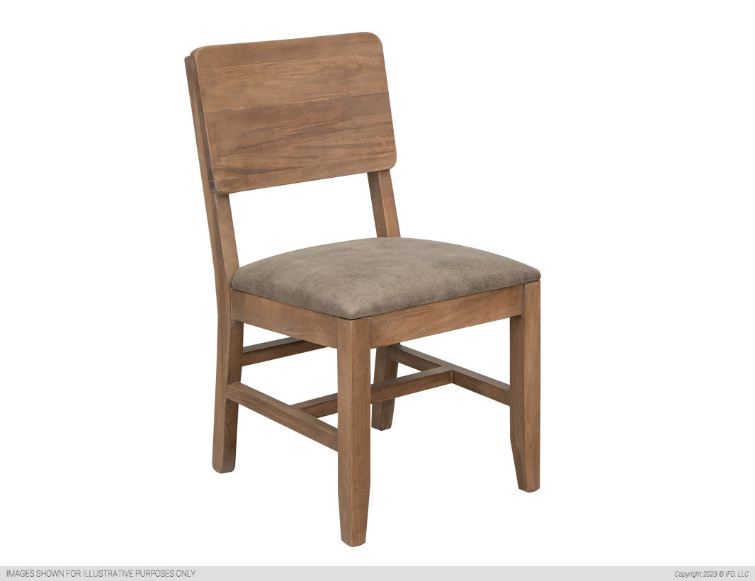 Solid wood chair with upholstered seat