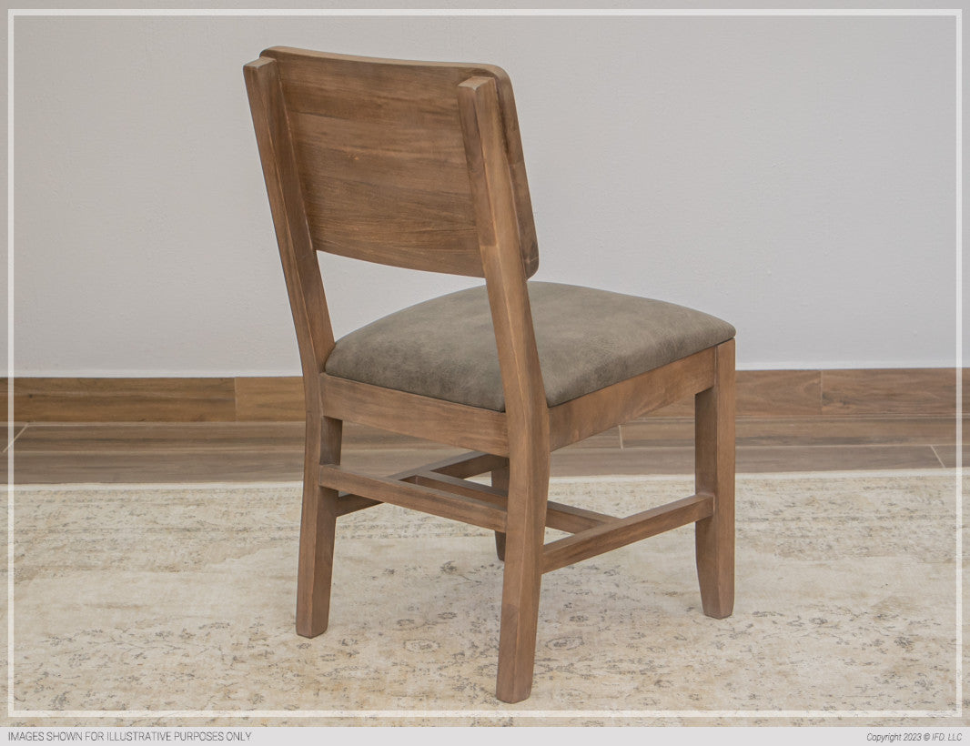 Solid wood chair with upholstered seat