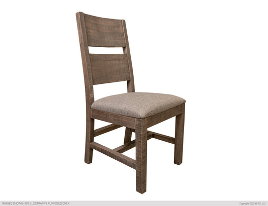 Solid wood Chair, w/ Gray Fabric Seat