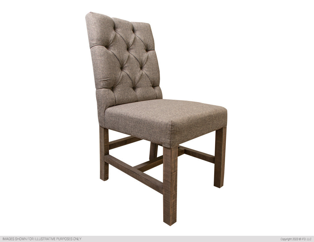 Tufted Chair w/ Gray Fabric