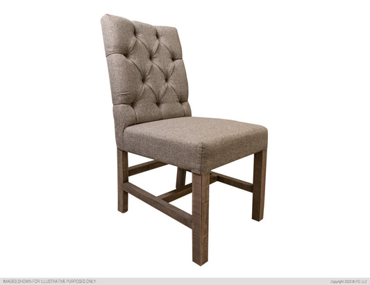 Tufted Chair w/ Gray Fabric