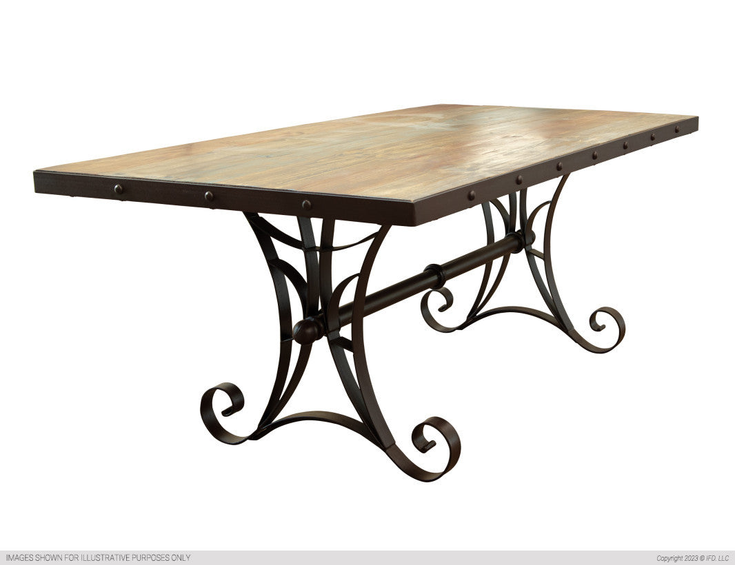 79" Dining Table w/Iron Base*