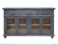 3 Drawer, 4 Doors, Blue Finish, Console