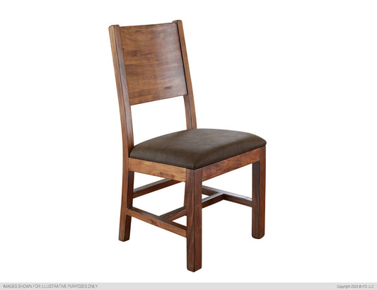 Chair w/ Solid wood - Faux Leather seat