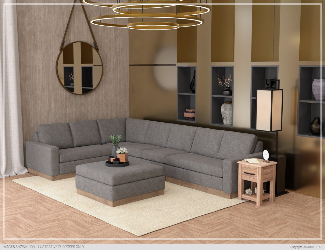 Wooden Frame & Base, Sectional Left-Arm Loveseat