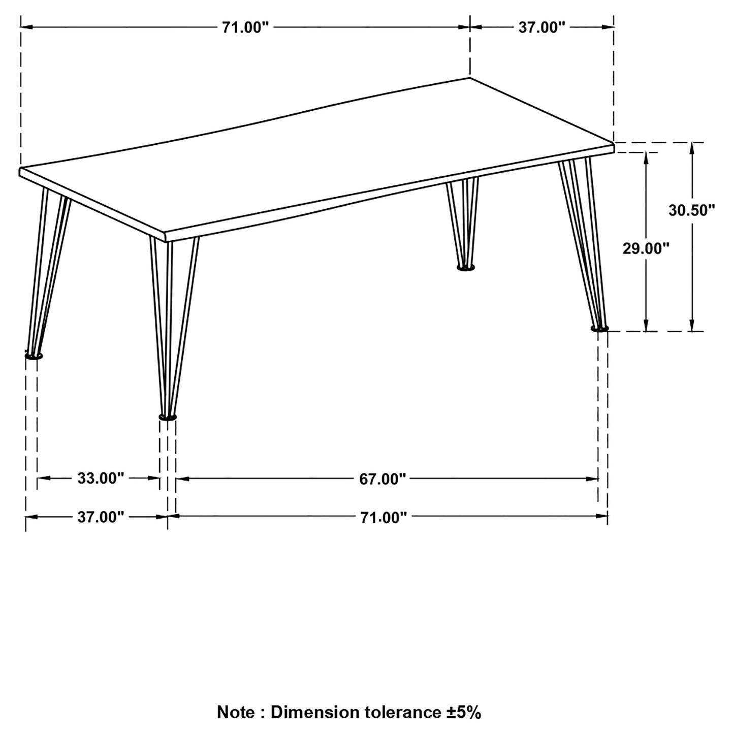 Sherman 71-inch Live Edge Dining Table Natural Acacia