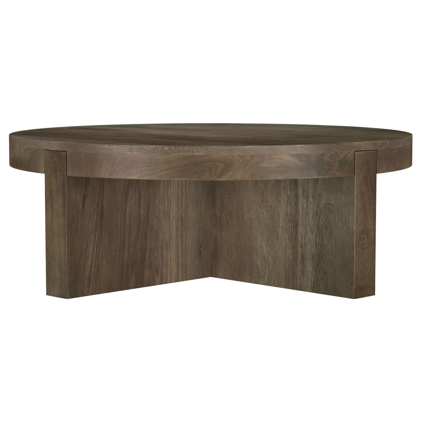 Kinkaid Round Solid Mango Wood Coffee Table Brown