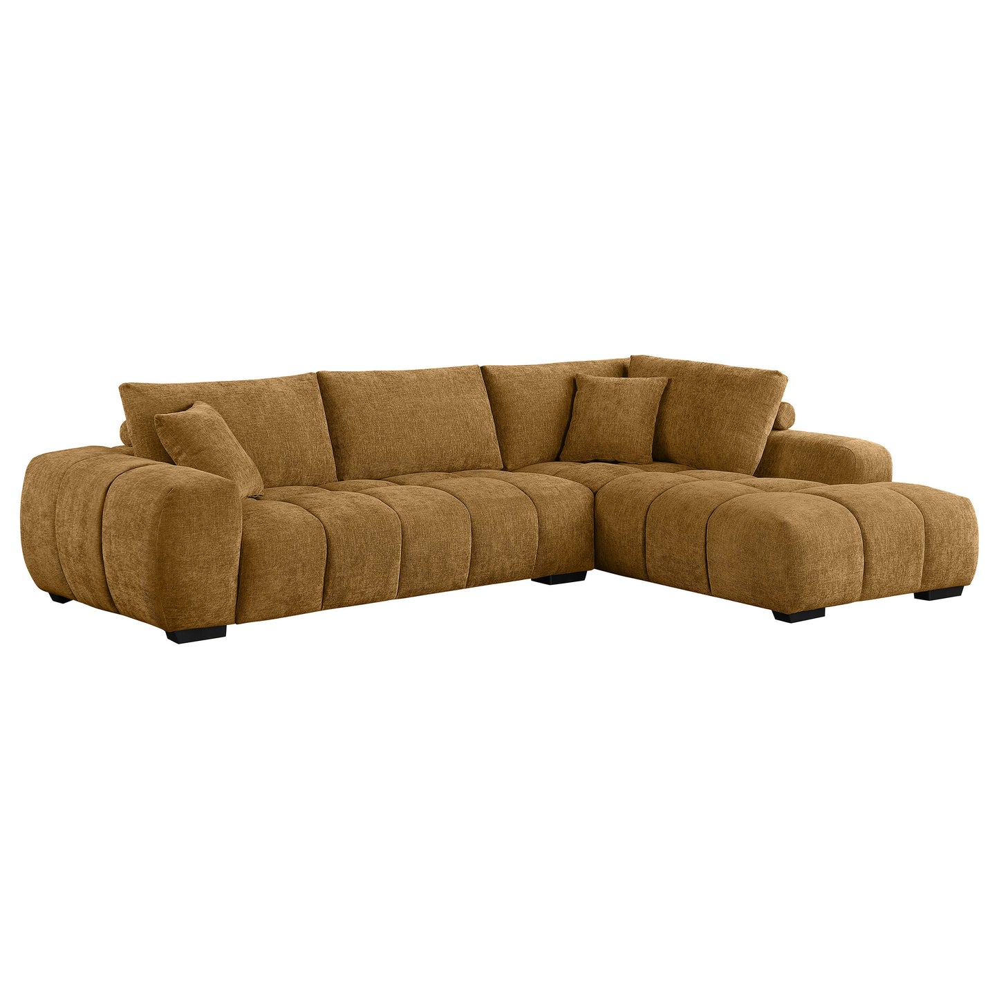 Camacho Upholstered Sectional Sofa with Ottoman Set Amber