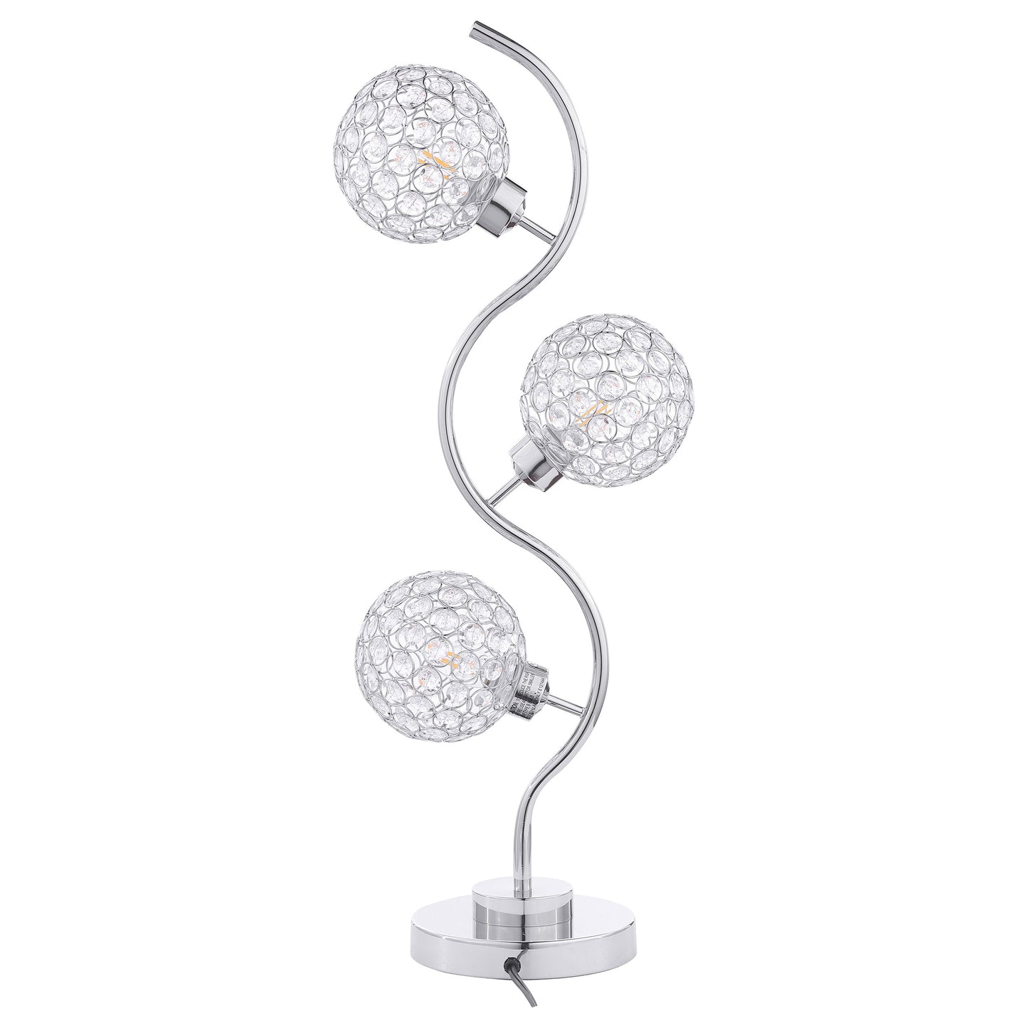 Amberley 33-inch 3-light Curvy Metal Table Lamp Silver