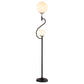 Dacki 69-inch Dual Spherical Bulb Metal Floor Lamp Black