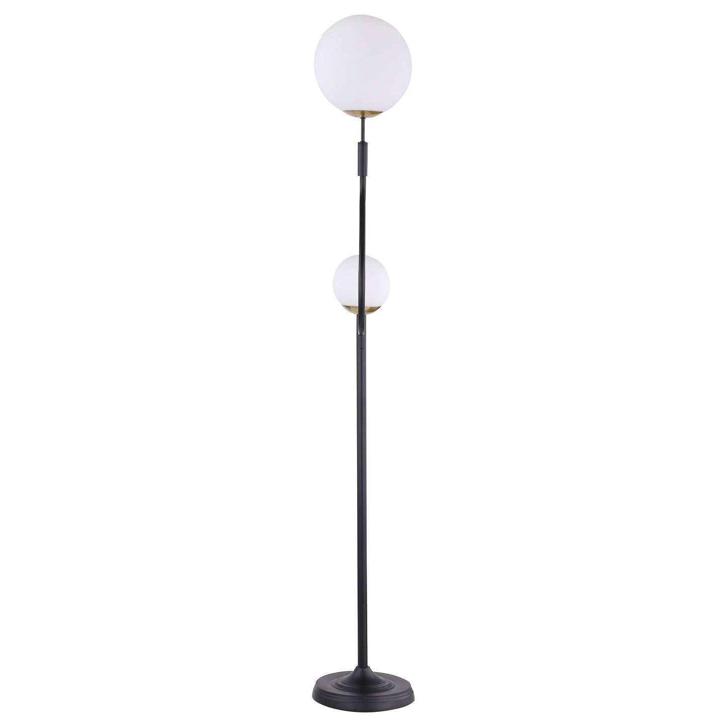 Dacki 69-inch Dual Spherical Bulb Metal Floor Lamp Black