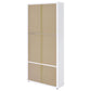 Hawthorne 4-shelf Glass Door Tall Cabinet with Drawers White