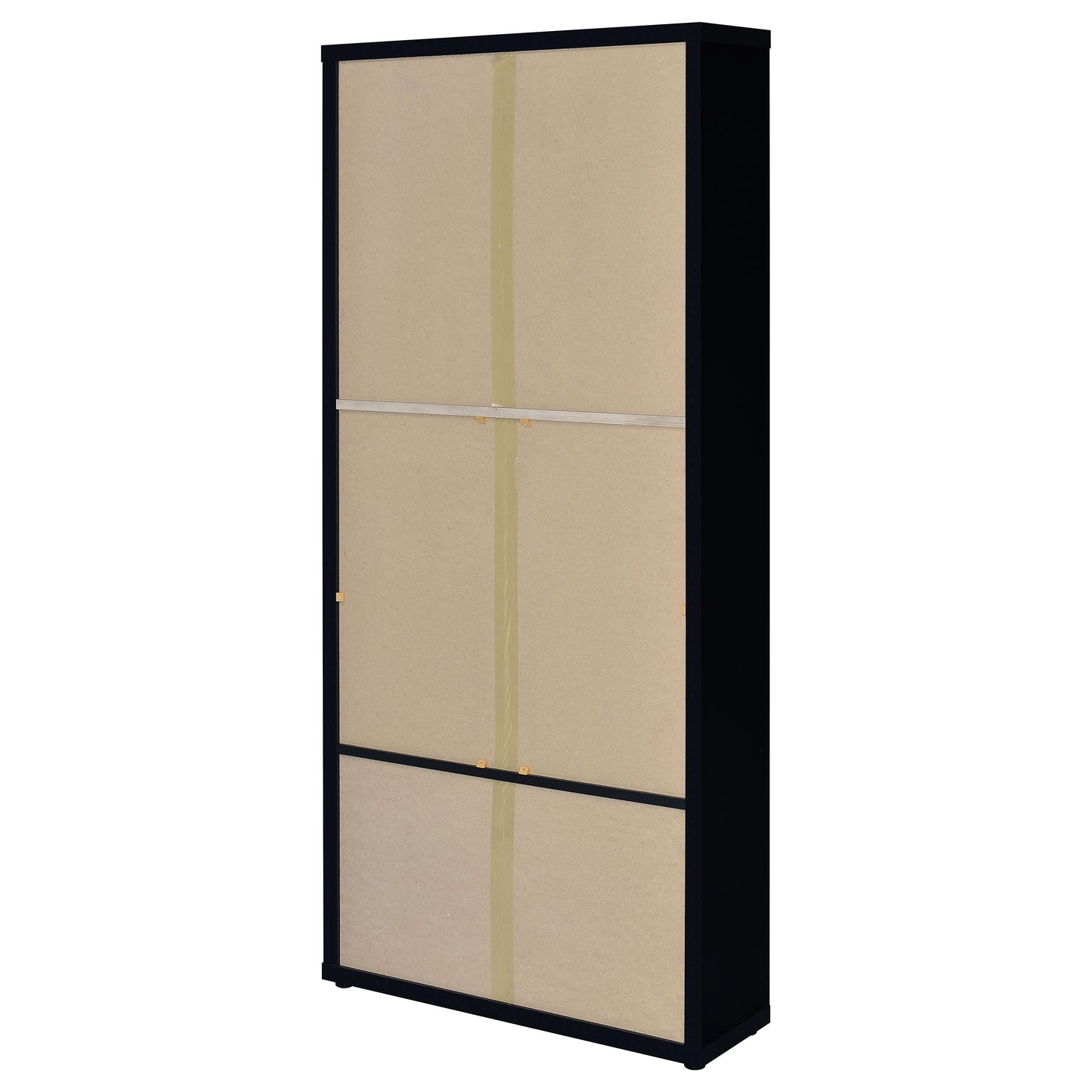 Hawthorne 4-shelf Glass Door Cabinet with Drawers Black