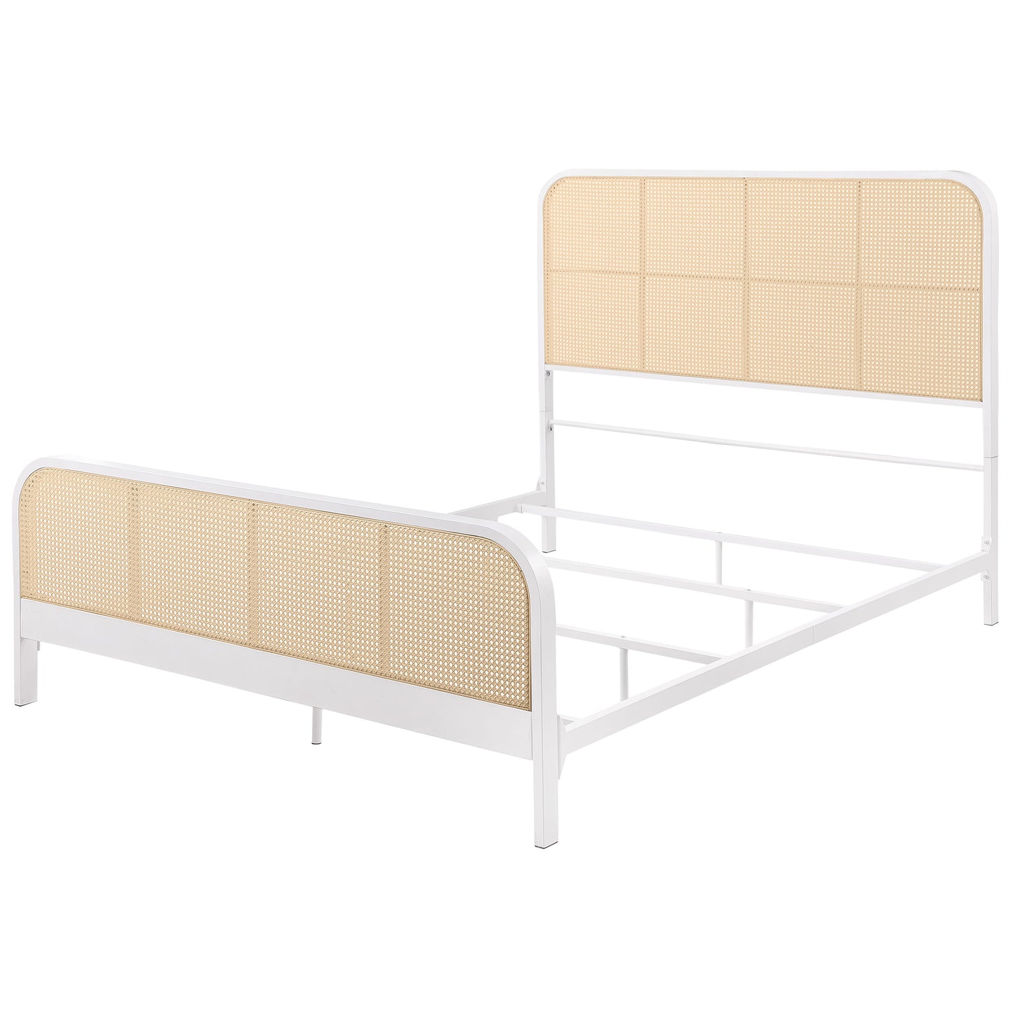 Lanewood Open Cane Webbing Metal Eastern King Bed White