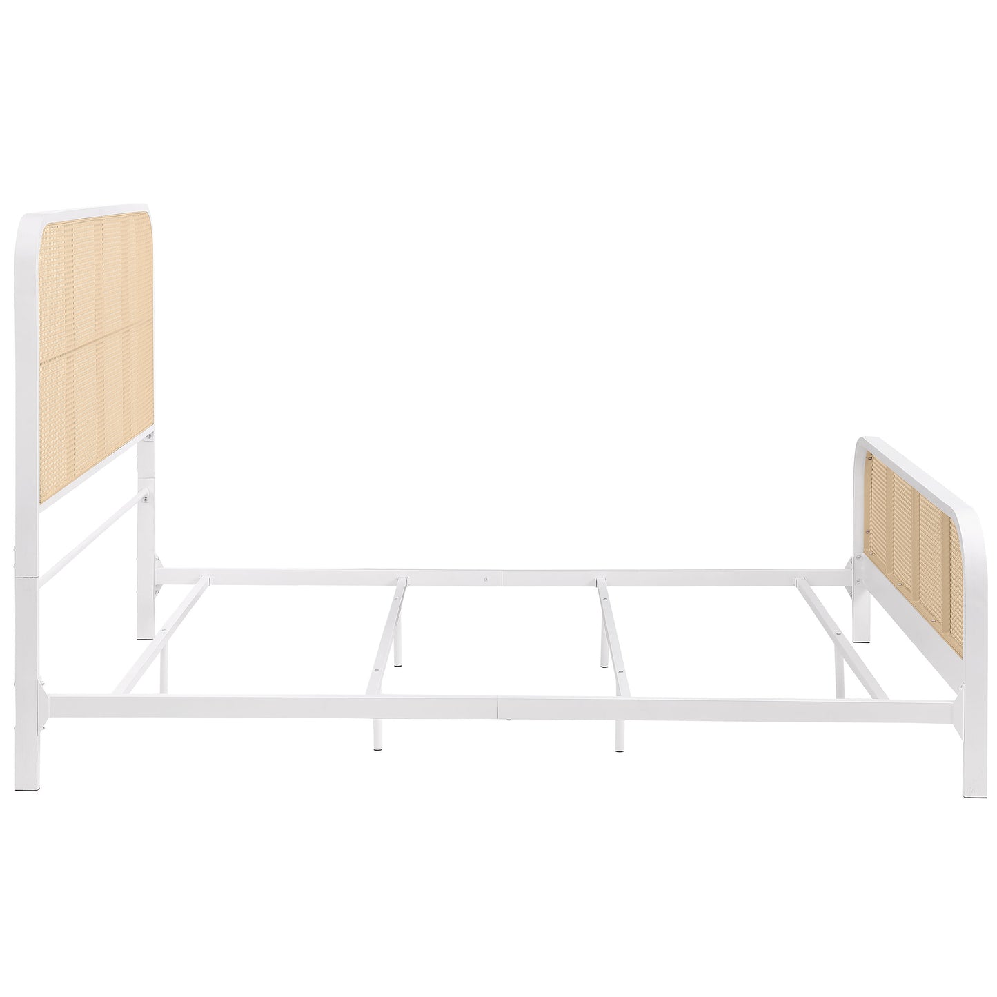 Lanewood Open Cane Webbing Metal Queen Bed White