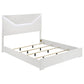 Ives Eastern King Panel Bed LED Headboard White High Gloss