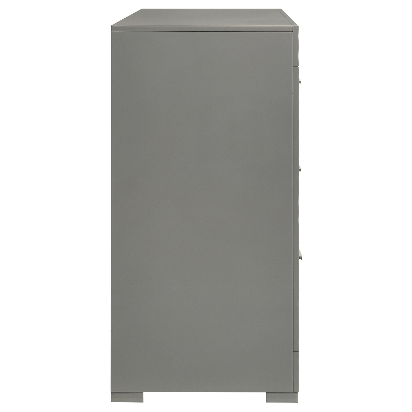 Ives 6-drawer Dresser Cabinet Grey High Gloss