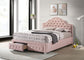 Ashleigh 44-inch Upholstered Full Storage Platform Bed Pink