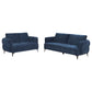 Lively 2-piece Chenille Upholstered Sofa Set Blue