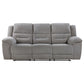 Gilson Chenille Upholstered Reclining Sofa Grey