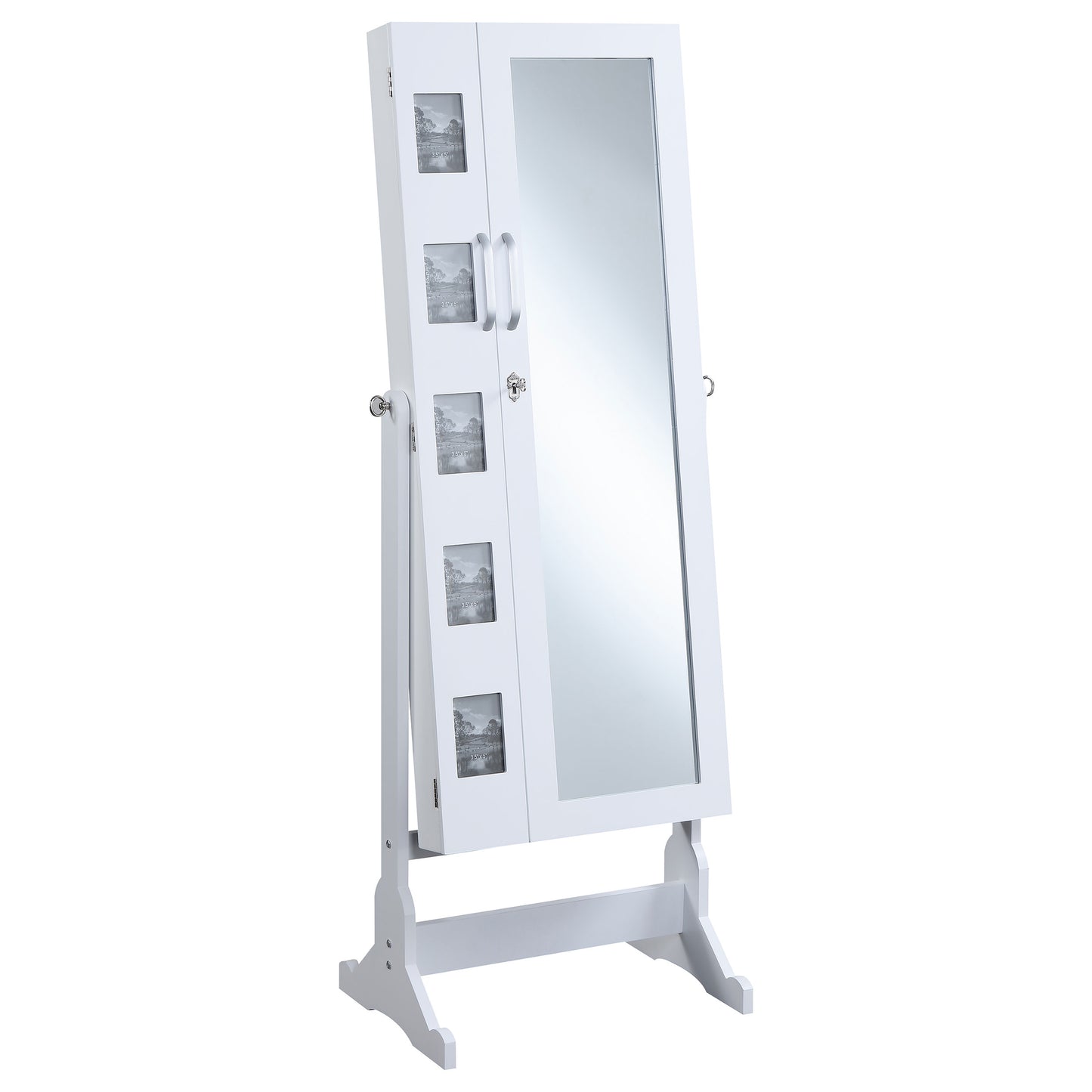 Doyle Cheval Mirror with Jewelry Storage White