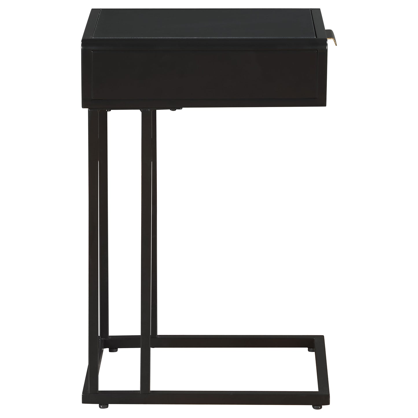 Amherst 1-drawer Radio Weave Cane Metal Side Table Black