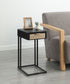 Amherst 1-drawer Radio Weave Cane Metal Side Table Black