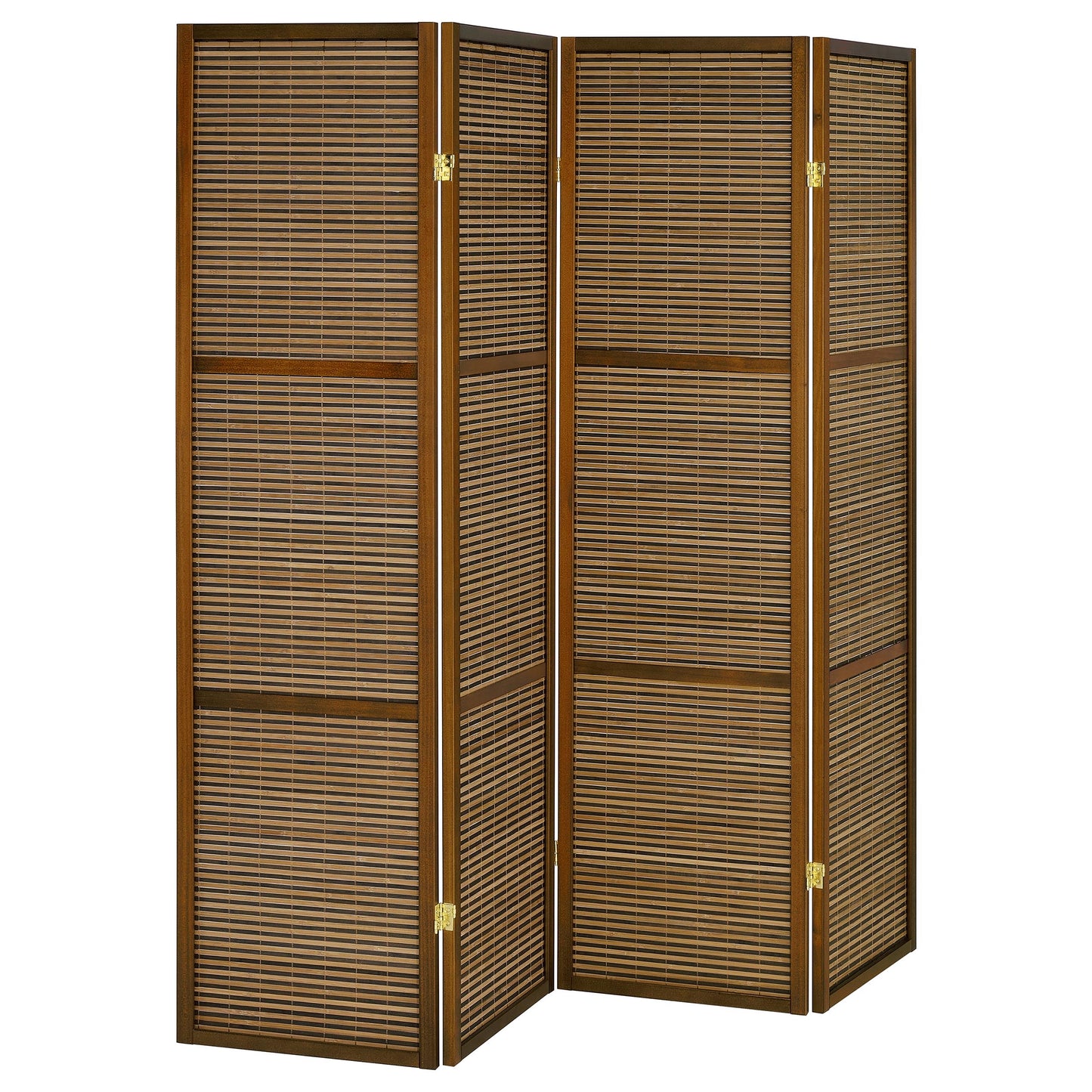 Browning 4-panel Bamboo Room Divider Folding Screen Walnut