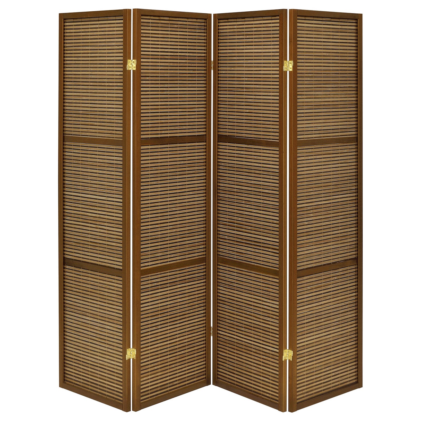 Browning 4-panel Bamboo Room Divider Folding Screen Walnut