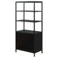 Amherst 3-shelf Radio Weave Cane Metal Accent Cabinet Black