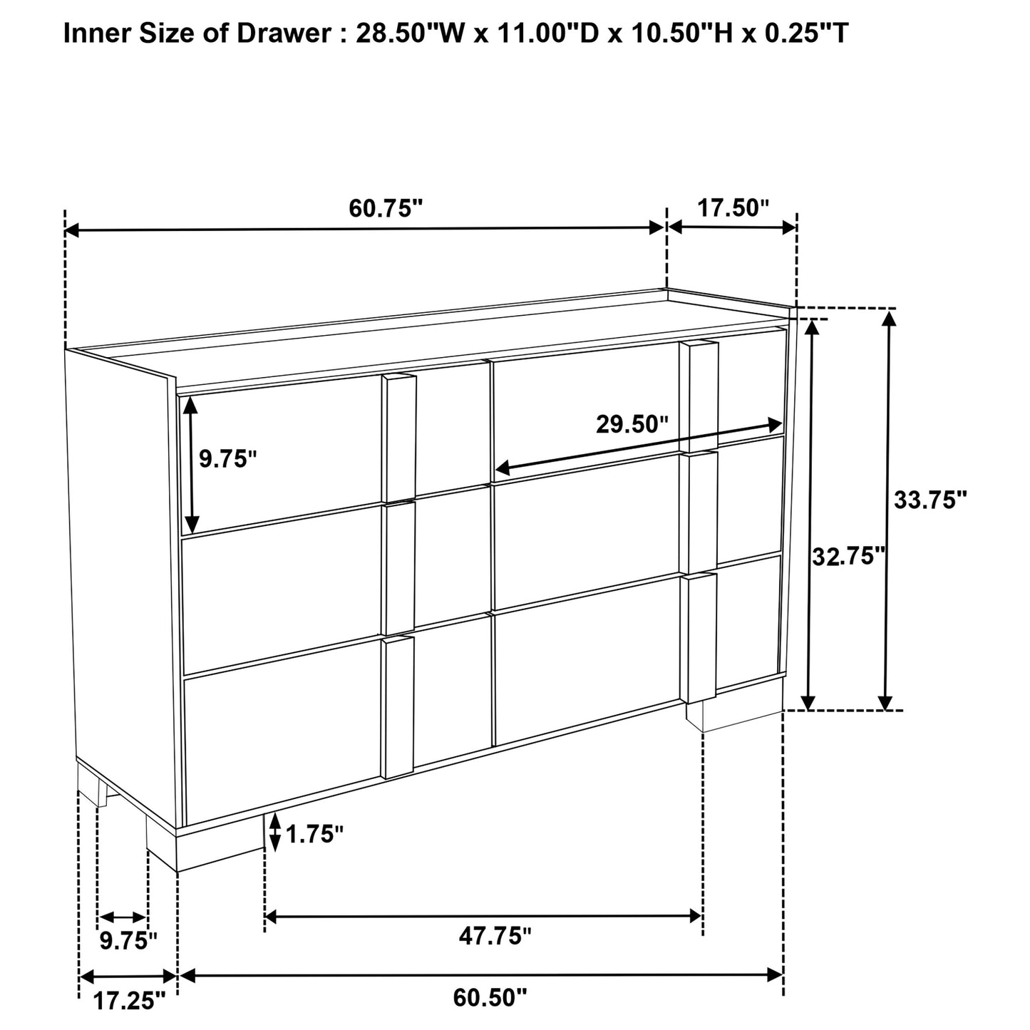 Hyland 6-drawer Dresser Natural