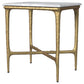 Baldwin Rectangular Marble Top Side Table White and Gold